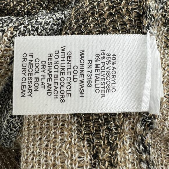 Cable & Gauge (XL) Womens Black metallic Cream Sleeveless Argyle Sweater Vest341 - Picture 6 of 6